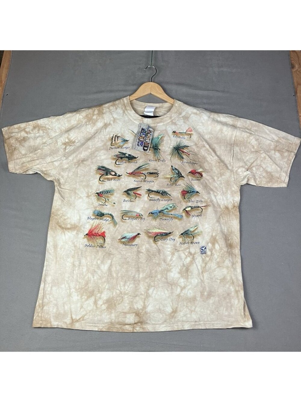 Vintage Liquid Blue Men’s Size XXL Fly Fishy Lures Brown Graphic T Shirt NWT Y2K